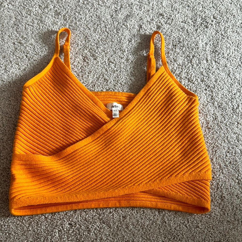 Aerie Neon orange cross over top